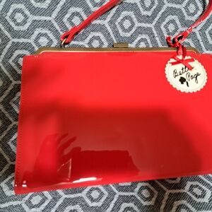 Women's Faux Red Patent Leather Purse